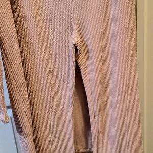 Reborn Pink Textured Women's Pant,tank,cardigan Set